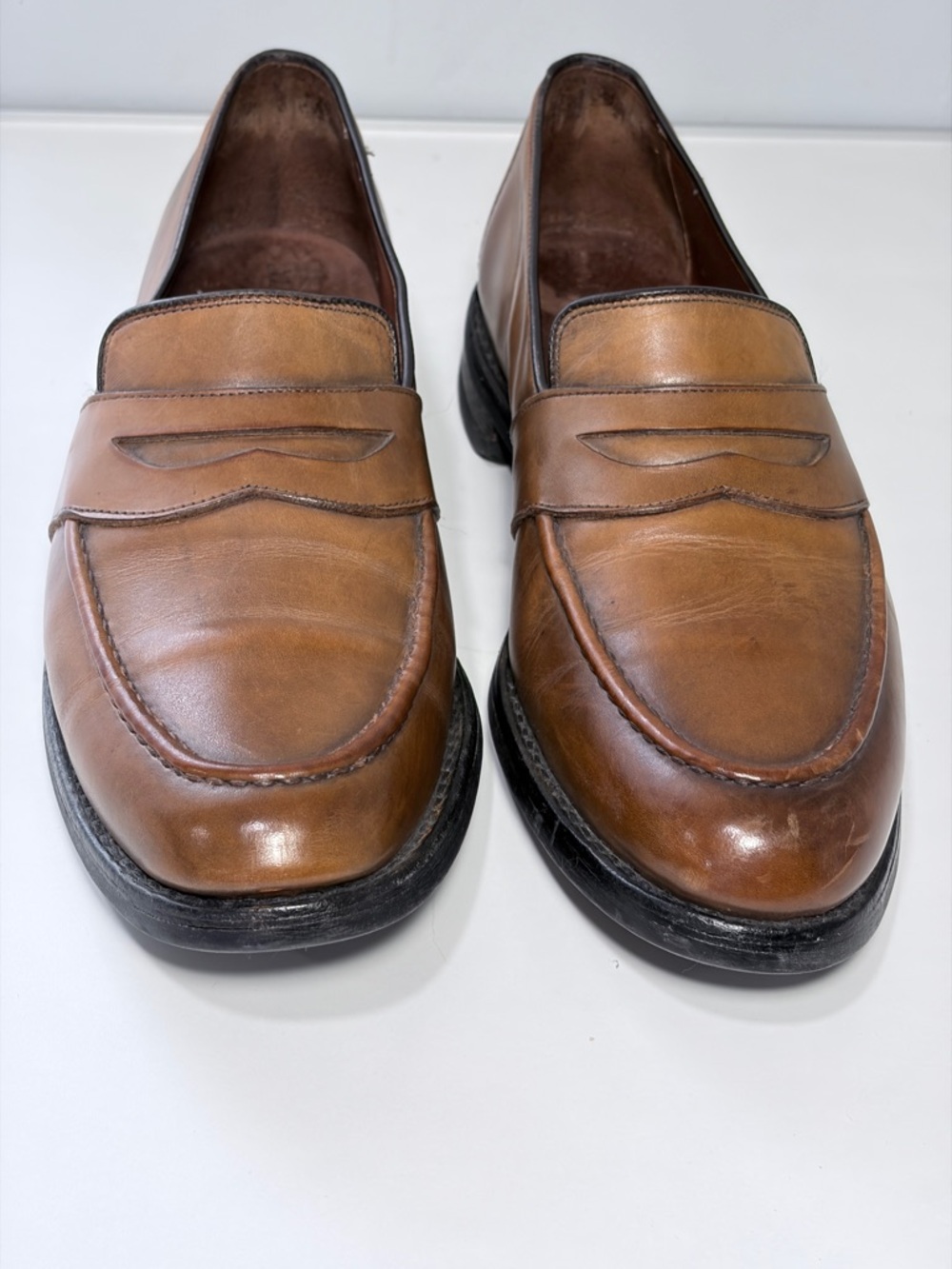 Allen Edmonds Randolph Walnut Brown Leather Penny  Loafers Men's Size 12 B